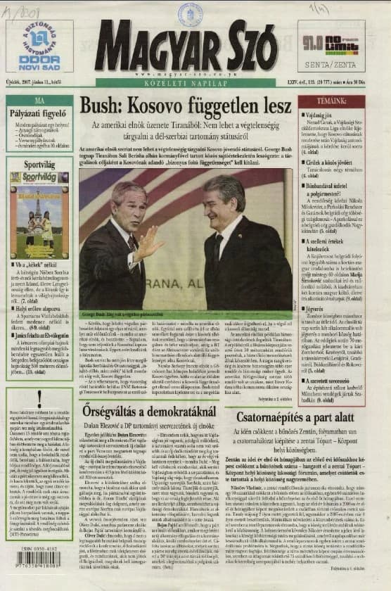 Magyar Szó, 64. évf. 2007. június 11. 133. sz. 1–12. oldal