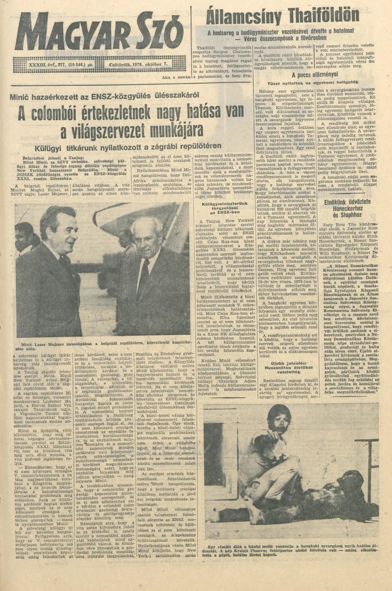 Magyar Szó, 33. évf. 1976. október 7. 277. sz. 1–20. oldal