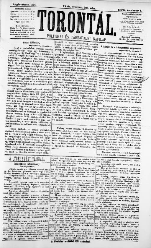 Torontál, 23. évf. 1894. szeptember 5. 203. sz.