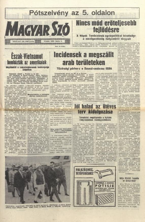 Magyar Szó, 26. évf. 1969. június 6. 153. sz. 1–12. oldal