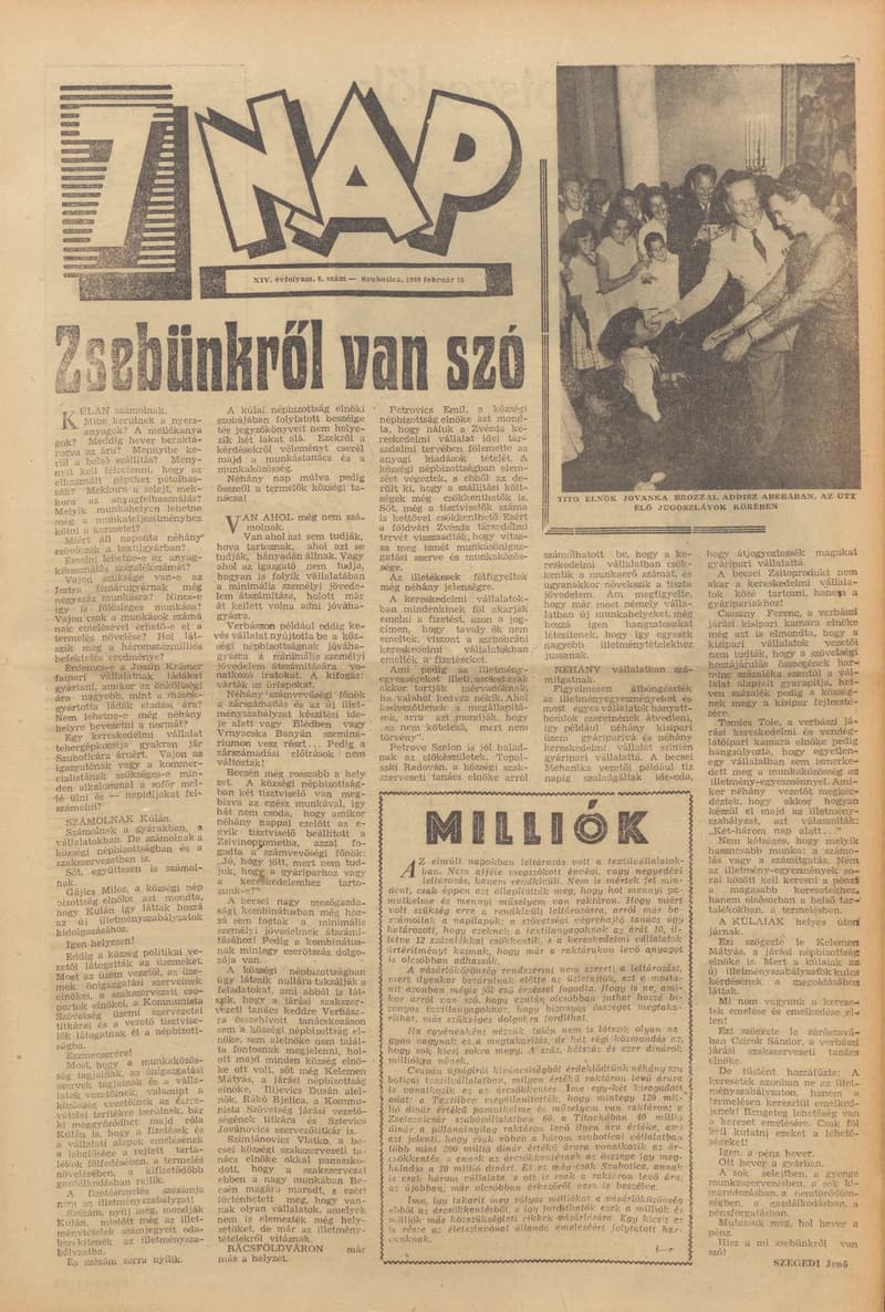 7 Nap, 14. évf. 1959. február 15. 8. sz. 1–20. oldal