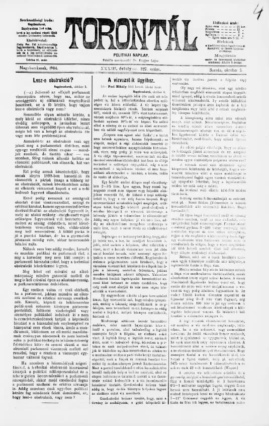 Torontál, 33. évf. 1904. október 5. 227. sz.