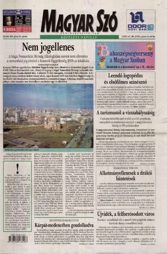 Magyar Szó, 67. évf. 2010. július 23. 169. sz. 1–20. oldal
