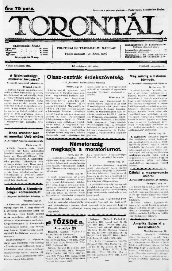 Torontál, 51. évf. 1922. augusztus 31. 192. sz.