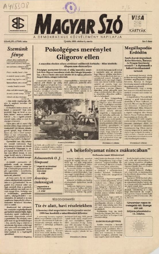 Magyar Szó, 52. évf. 1995. október 4. 231. sz. 1–16. oldal