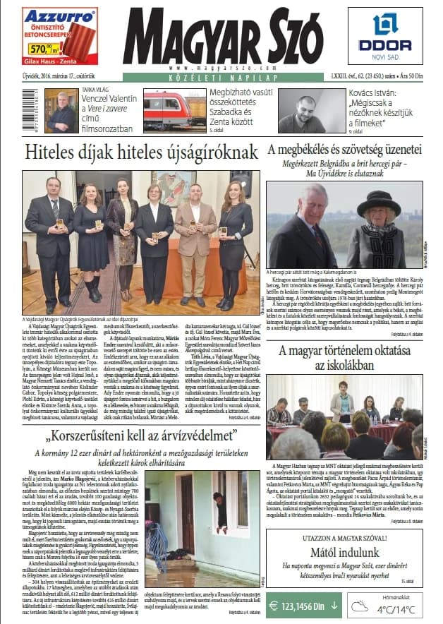 Magyar Szó, 73. évf. 2016. március 17. 62. sz. 1–20. oldal