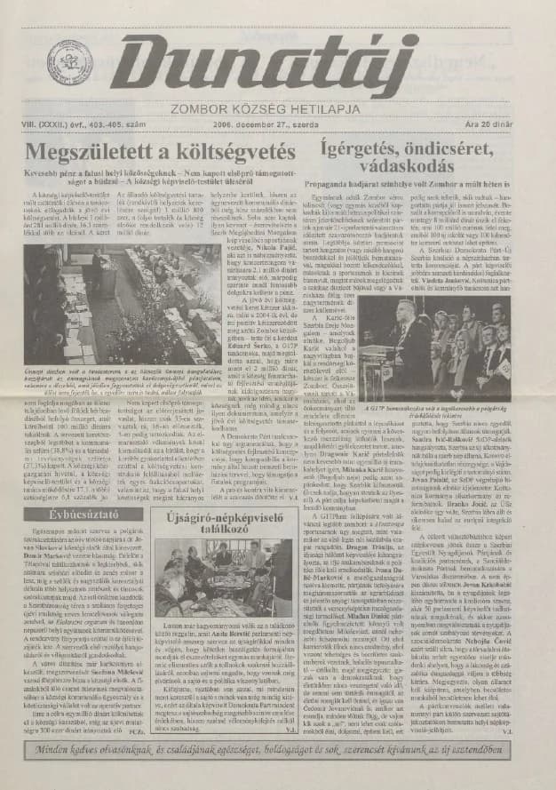 Dunatáj, 8. évf. 2006. december 27. 403–405. sz.
