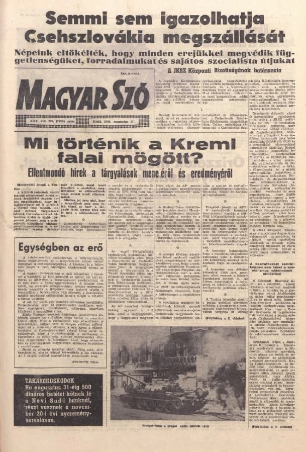 Magyar Szó, 25. évf. 1968. augusztus 27. 236. sz. 1–14. oldal