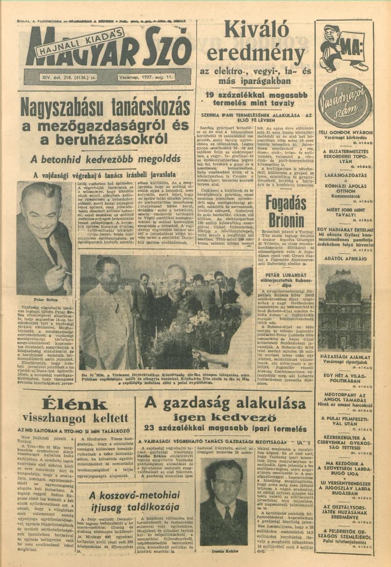 Magyar Szó, 14. évf. 1957. augusztus 11. 218. sz. 1–20. oldal