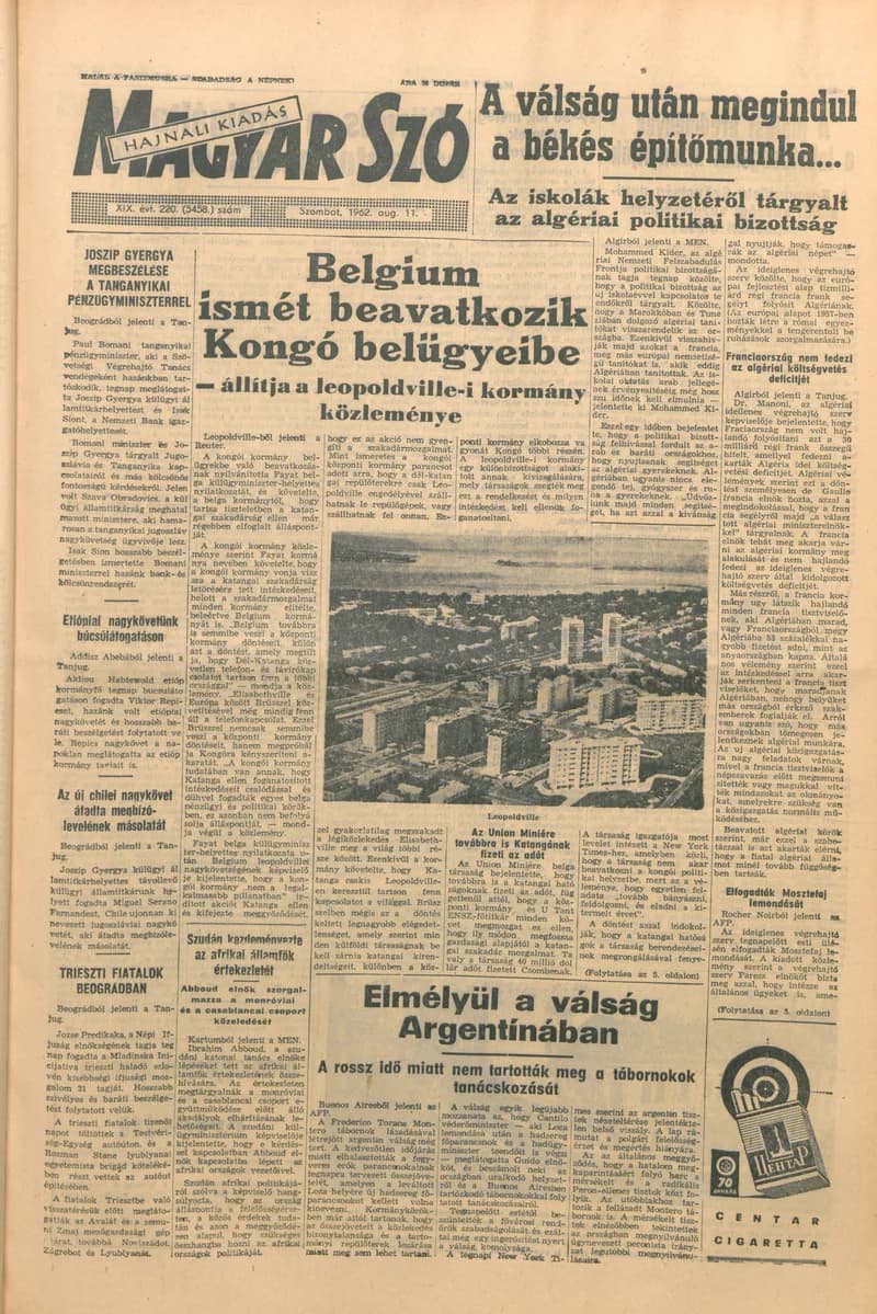 Magyar Szó, 19. évf. 1962. augusztus 11. 220. sz. 1–12. oldal