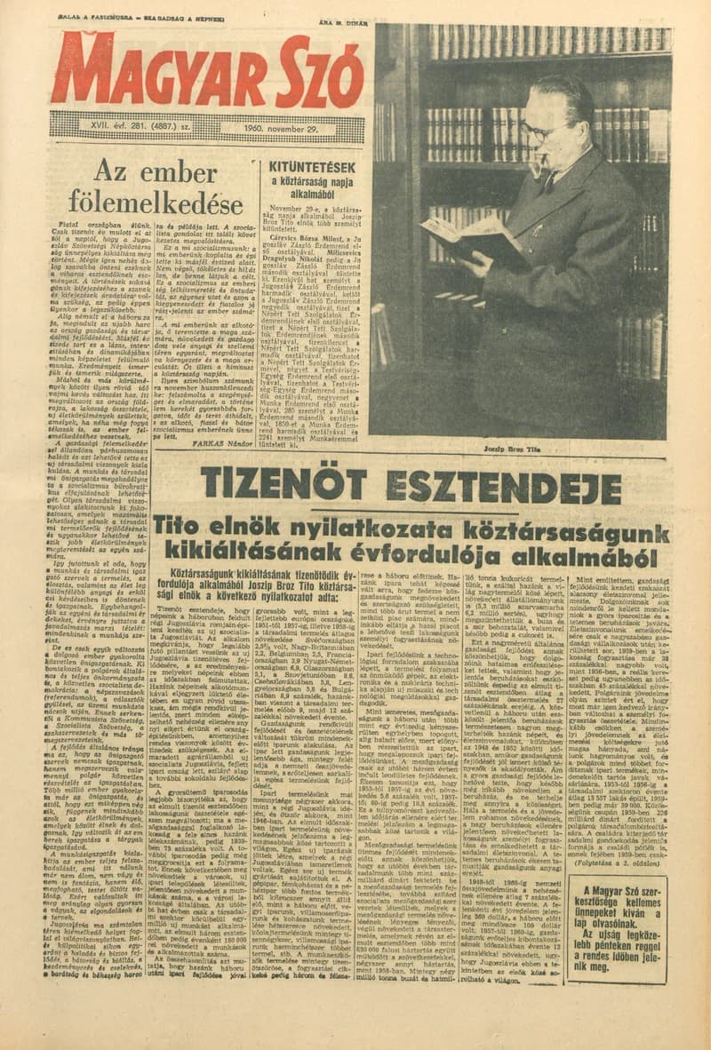 Magyar Szó, 17. évf. 1960. november 29. 281. sz. 1–32. oldal