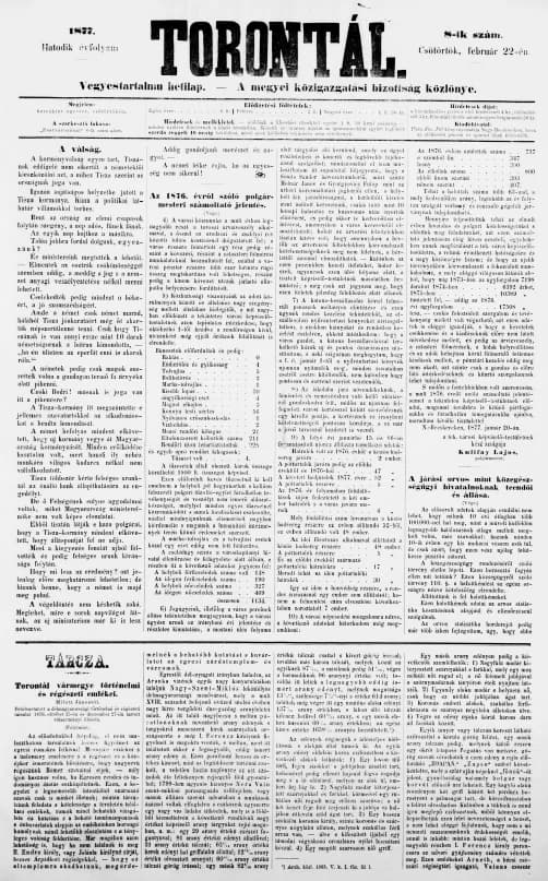 Torontál, 6. évf. 1877. február 22. 8. sz.