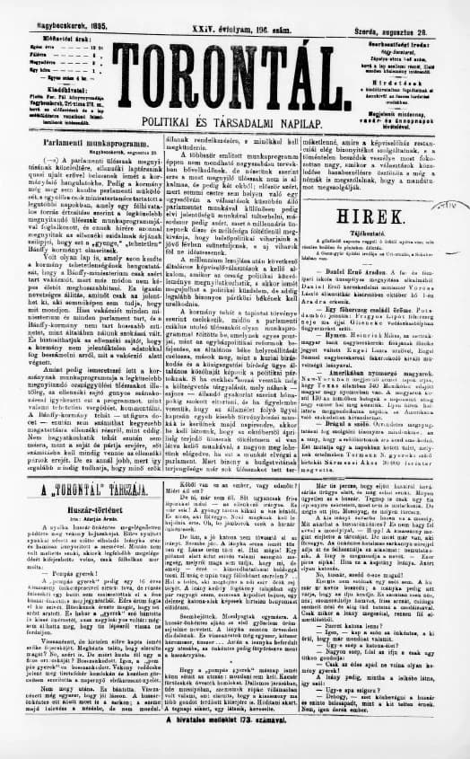 Torontál, 24. évf. 1895. augusztus 28. 196. sz.