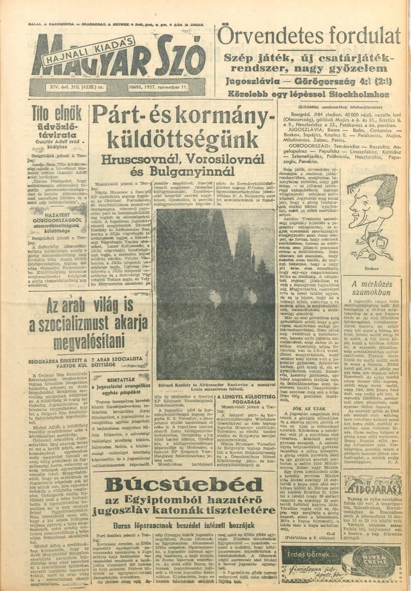 Magyar Szó, 14. évf. 1957. november 11. 310. sz. 1–12. oldal