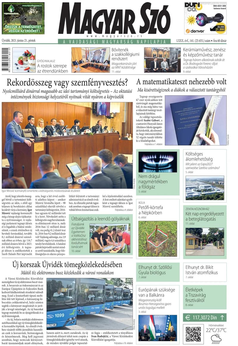 Magyar Szó, 80. évf. 2023. június 23. 141. sz. 1–16. oldal