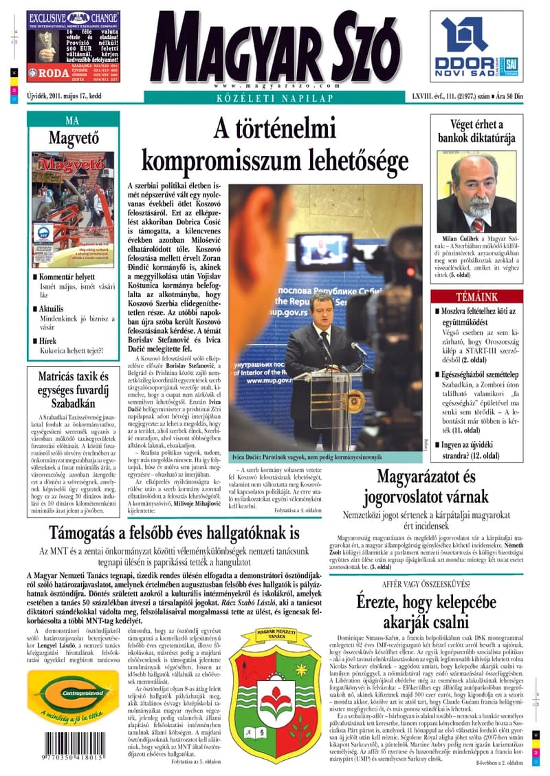 Magyar Szó, 68. évf. 2011. május 17. 111. sz. 1–20. oldal