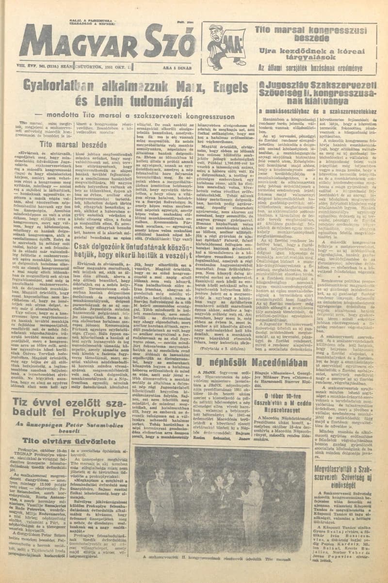 Magyar Szó, 8. évf. 1951. október 11. 241. sz. 1–6. oldal