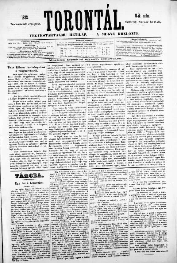 Torontál, 17. évf. 1888. február 2. 5. sz.