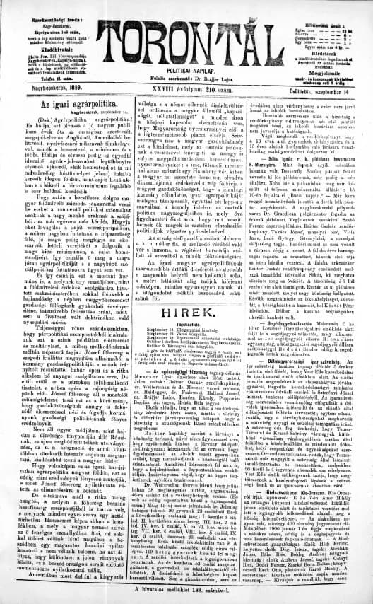 Torontál, 28. évf. 1899. szeptember 14. 210. sz.