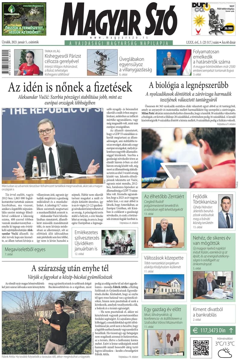 Magyar Szó, 80. évf. 2023. január 5. 3. sz. 1–20. oldal