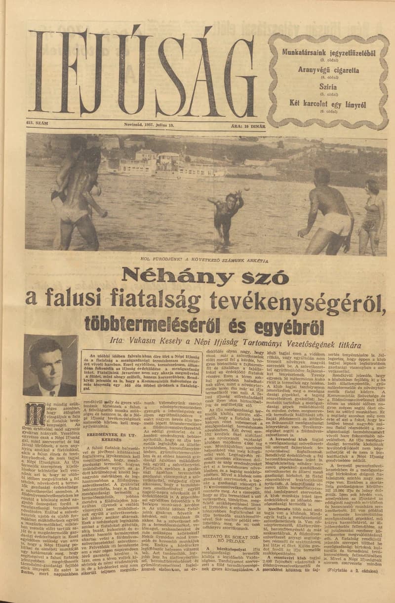 Ifjúság, 13. évf. 1957. július 19. 611. sz.