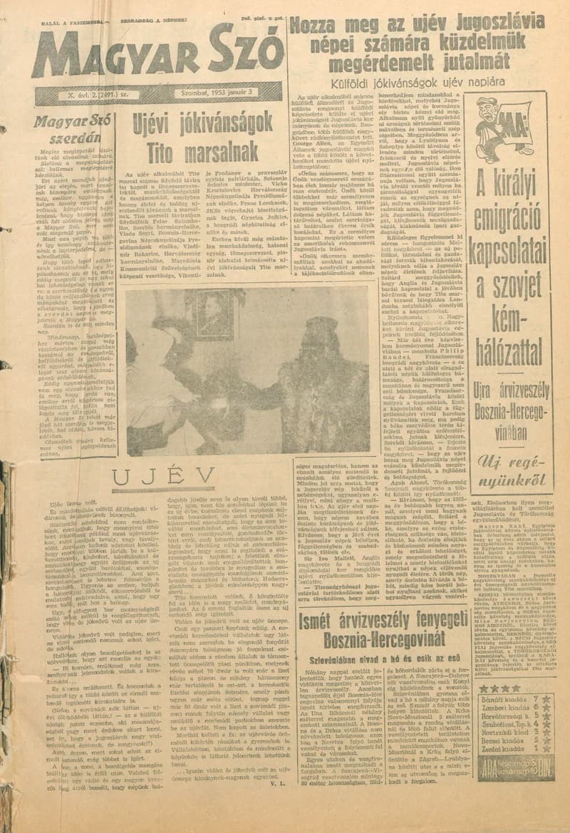 Magyar Szó, 10. évf. 1953. január 3. 2. sz. 1–8. oldal