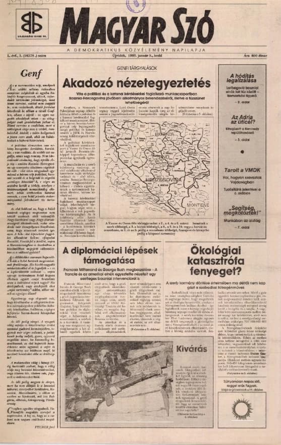 Magyar Szó, 50. évf. 1993. január 5. 3. sz. 1–16. oldal