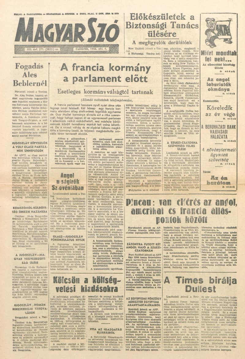 Magyar Szó, 13. évf. 1956. október 4. 271. sz. 1–8. oldal