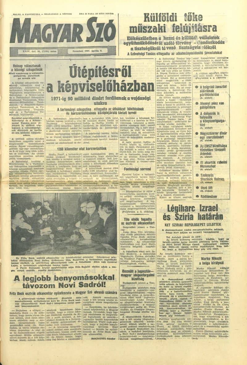 Magyar Szó, 24. évf. 1967. április 8. 95. sz. 1–12. oldal