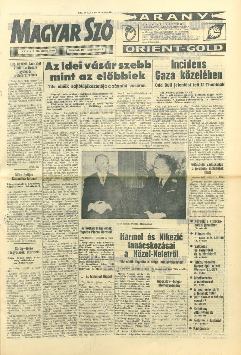 Magyar Szó, 24. évf. 1967. szeptember 9. 248. sz. 1–12. oldal