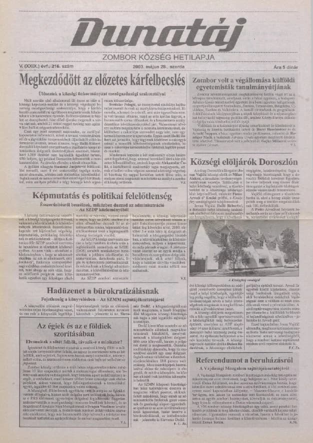 Dunatáj, 5. évf. 2003. május 28. 216. sz.