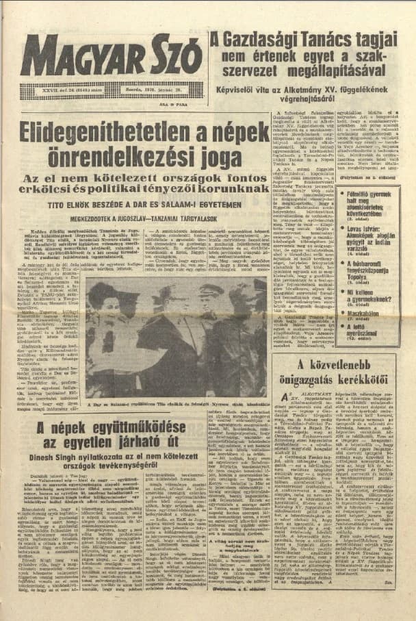 Magyar Szó, 27. évf. 1970. január 28. 26. sz. 1–16. oldal