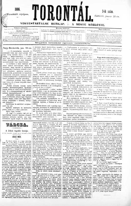 Torontál, 15. évf. 1886. január 21. 3. sz.