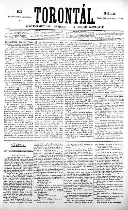 Torontál, 12. évf. 1883. november 15. 46. sz.