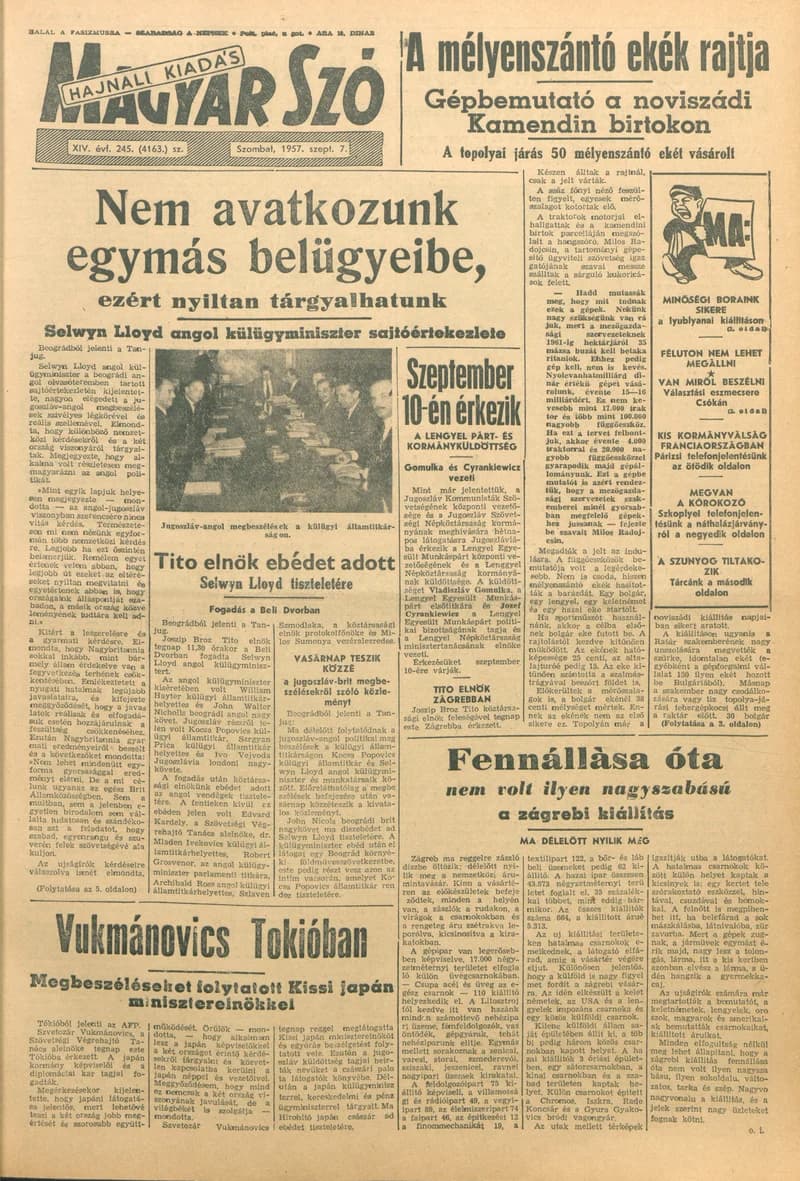 Magyar Szó, 14. évf. 1957. szeptember 7. 245. sz. 1–14. oldal
