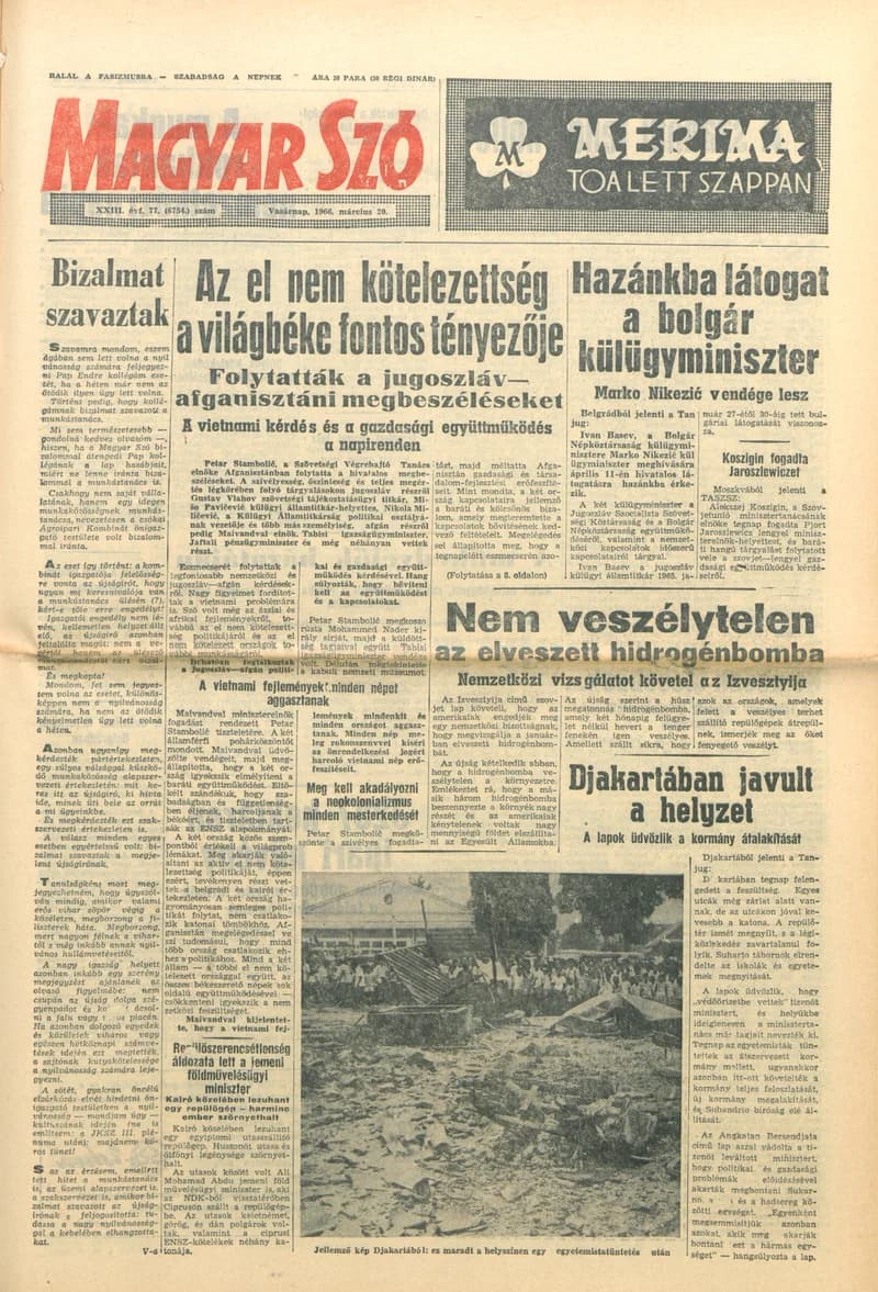 Magyar Szó, 23. évf. 1966. március 20. 77. sz.