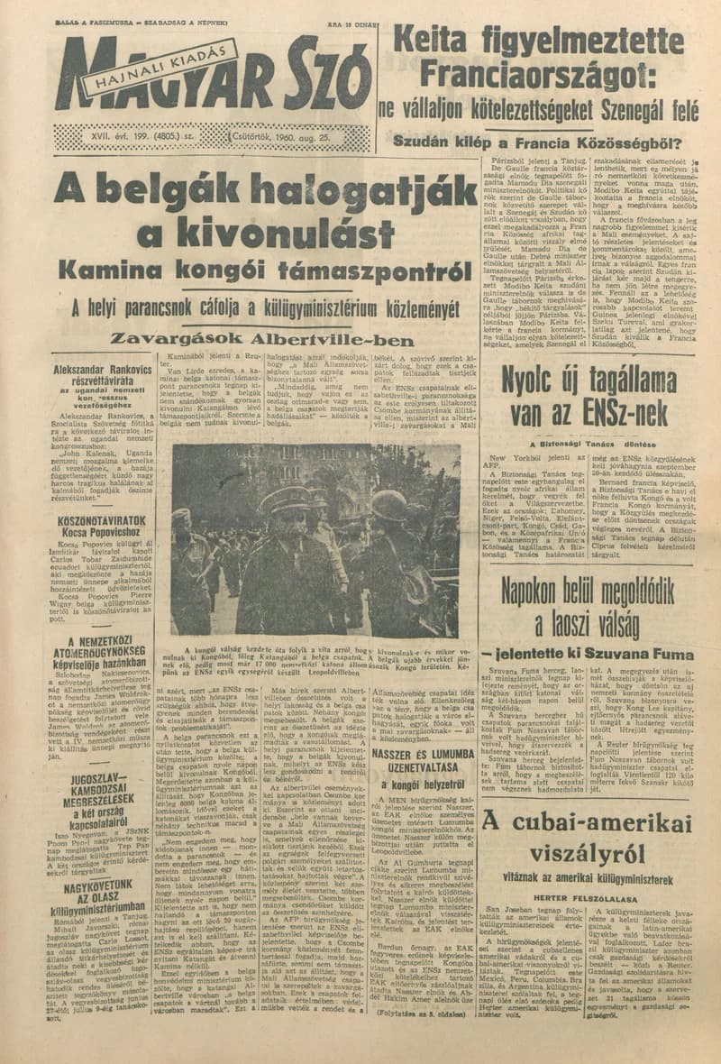 Magyar Szó, 17. évf. 1960. augusztus 25. 199. sz. 1–22. oldal