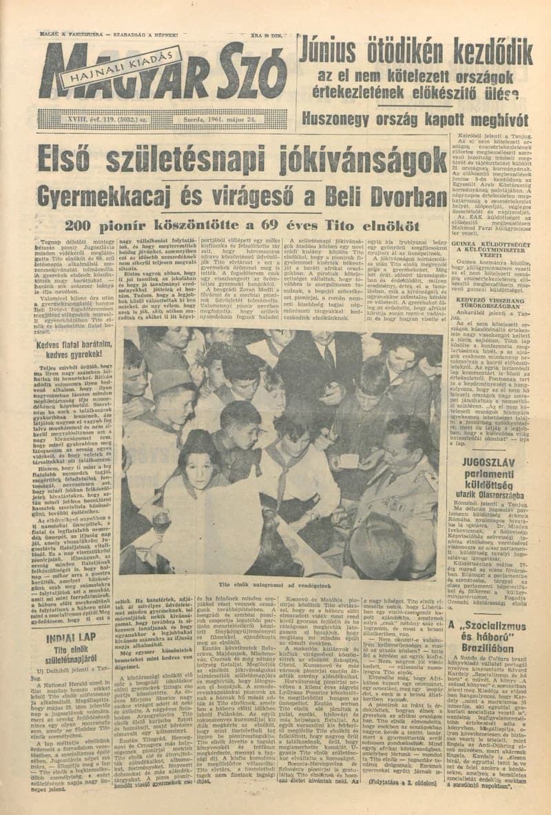 Magyar Szó, 18. évf. 1961. május 24. 119. sz. 1–14. oldal