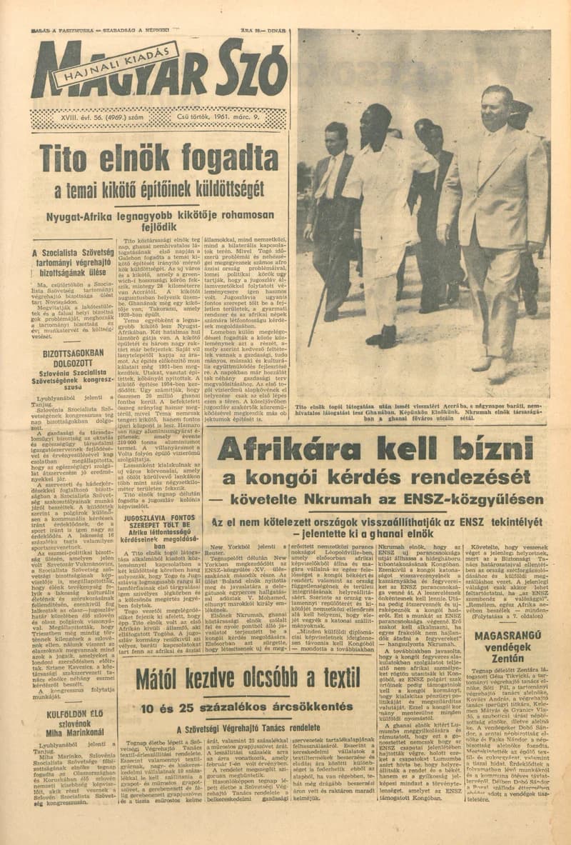 Magyar Szó, 18. évf. 1961. március 9. 56. sz. 1–12. oldal