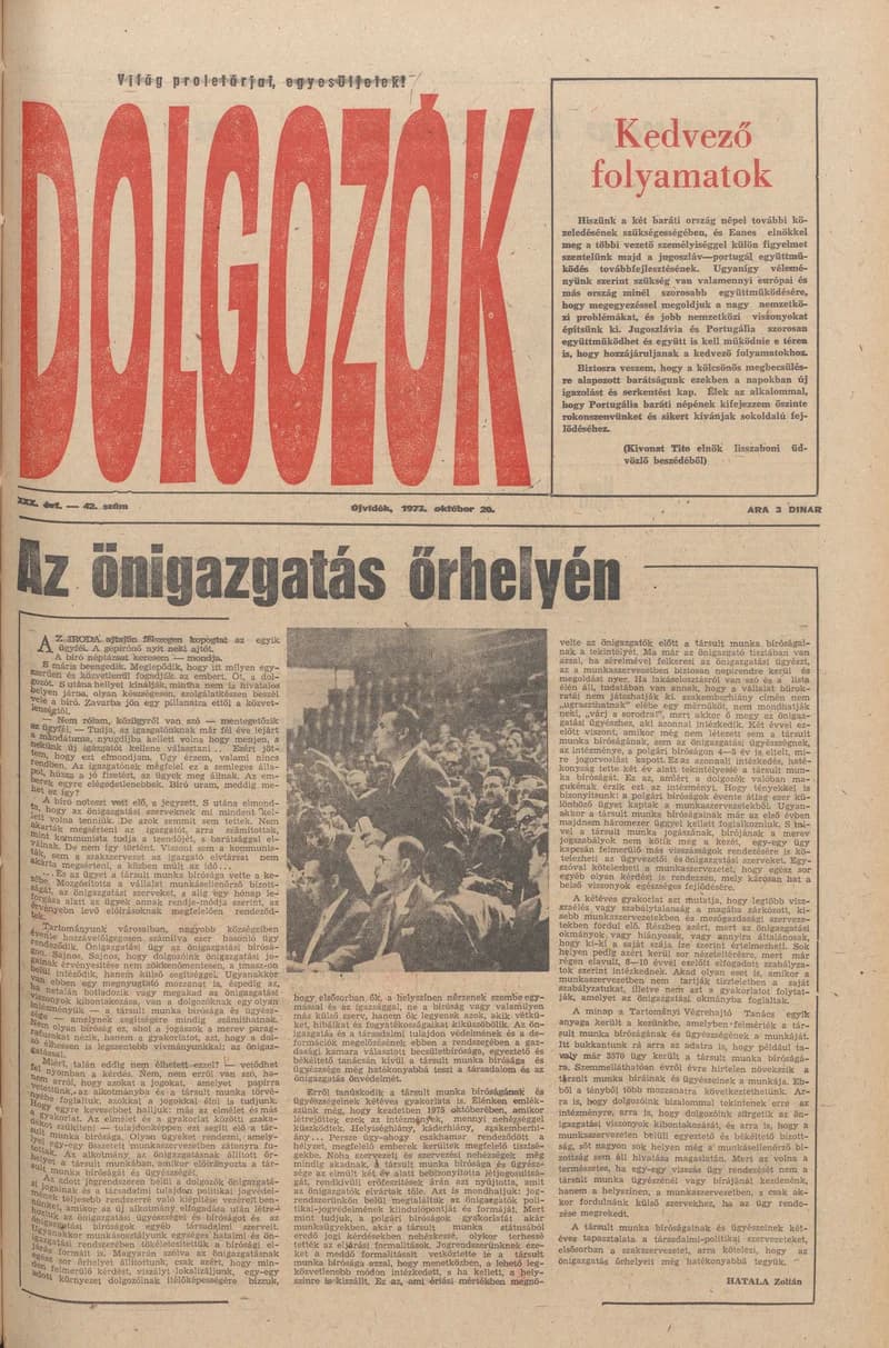 Dolgozók, 31. évf. 1977. október 20. 42. sz.