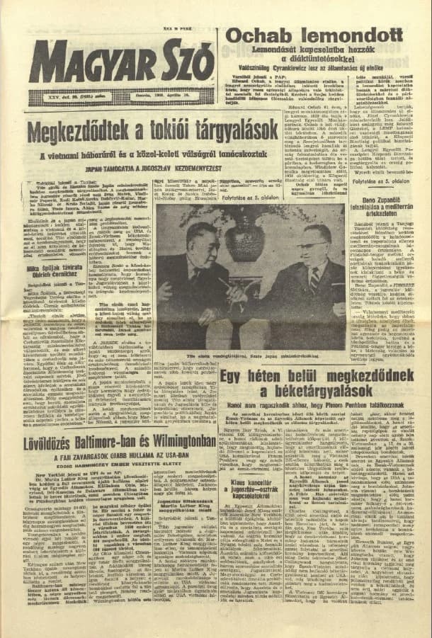Magyar Szó, 25. évf. 1968. április 10. 99. sz. 1–16. oldal