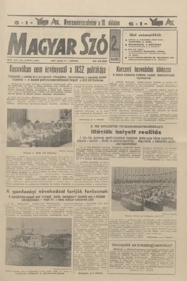 Magyar Szó, 44. évf. 1987. június 11. 158. sz. 1–20. oldal
