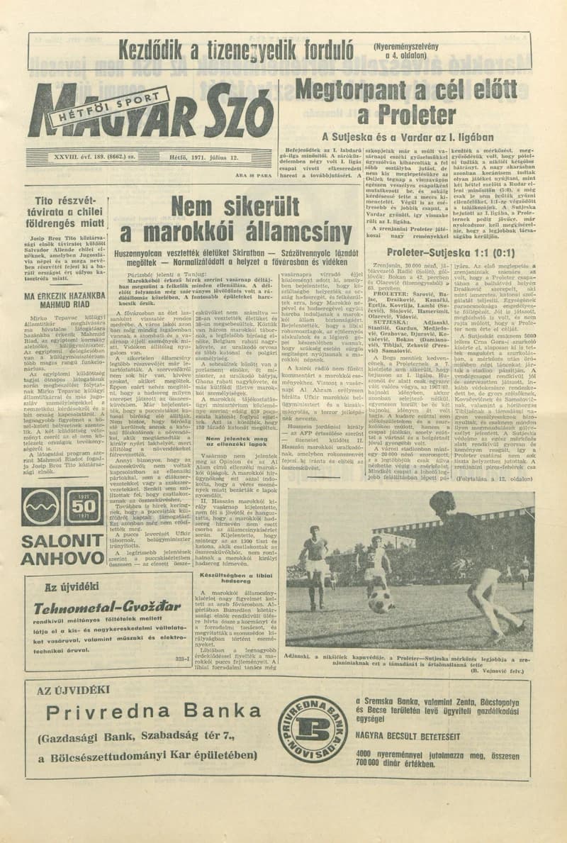 Magyar Szó, 28. évf. 1971. július 12. 189. sz. 1–14. oldal