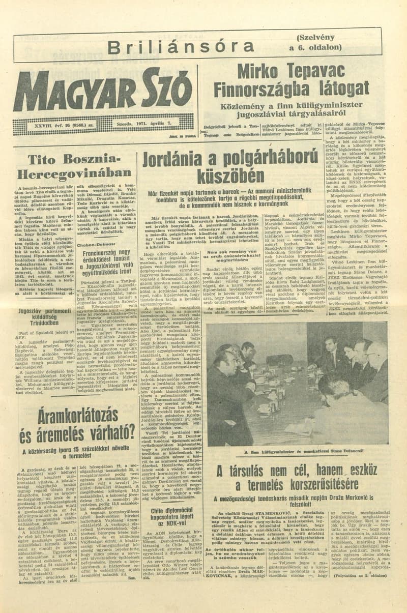 Magyar Szó, 28. évf. 1971. április 7. 95. sz. 1–16. oldal