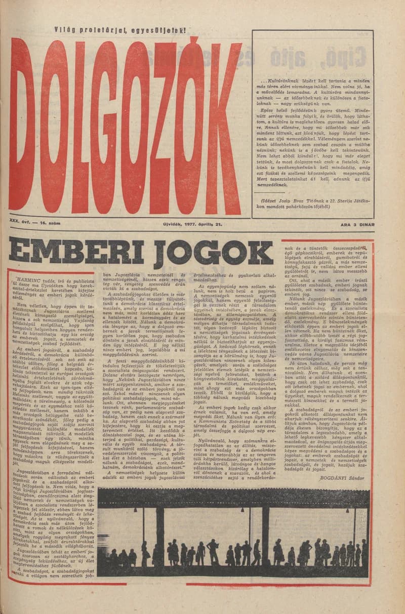 Dolgozók, 31. évf. 1977. április 21. 16. sz.