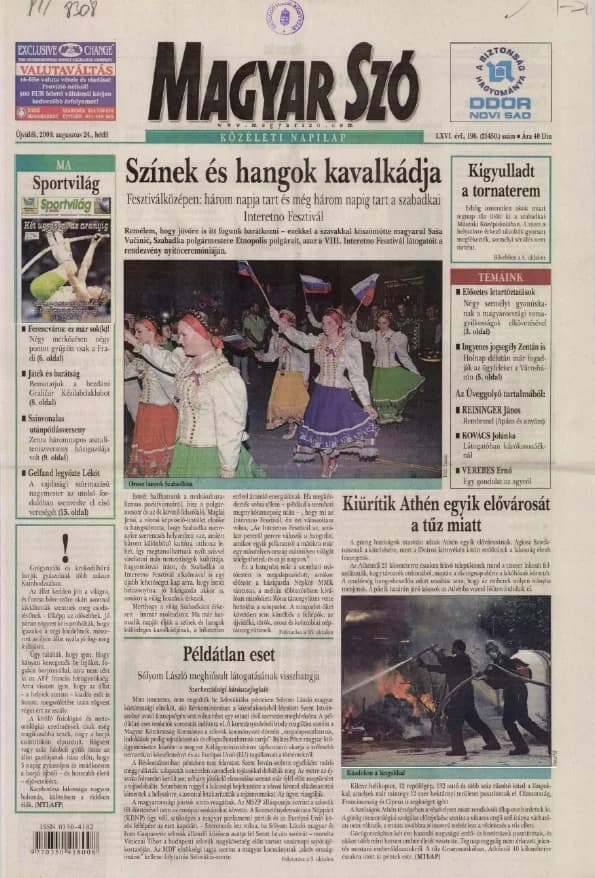 Magyar Szó, 66. évf. 2009. augusztus 24. 196. sz. 1–16. oldal