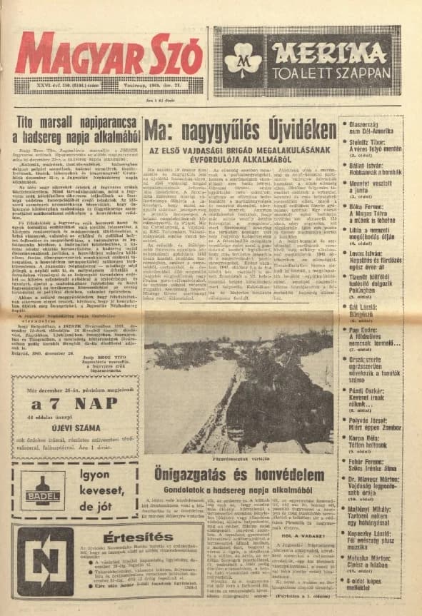 Magyar Szó, 26. évf. 1969. december 21. 350. sz. 1–32. oldal