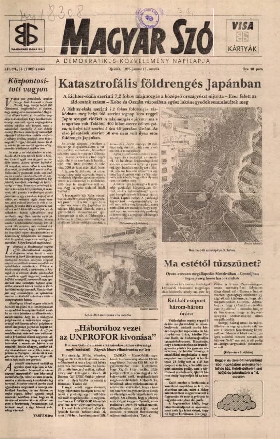 Magyar Szó, 52. évf. 1995. január 18. 13. sz. 1–24. oldal