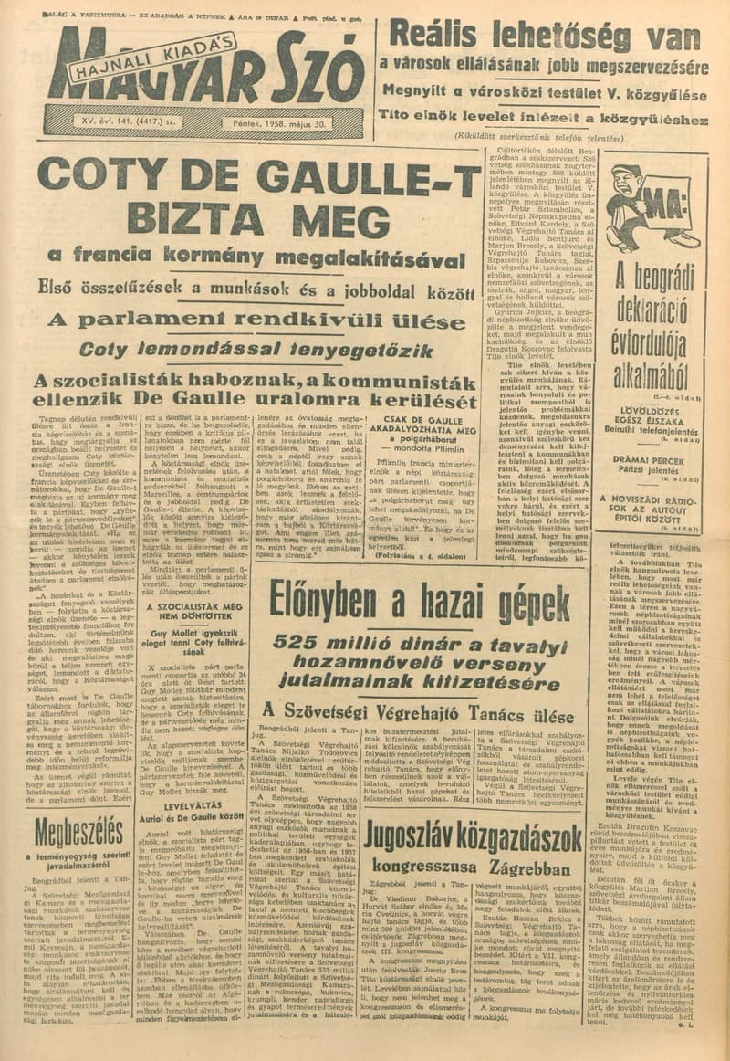 Magyar Szó, 15. évf. 1958. május 30. 141. sz. 1–18. oldal