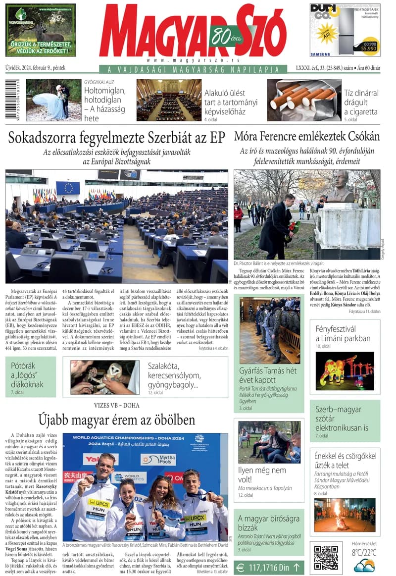 Magyar Szó, 81. évf. 2024. február 9. 33. sz. 1–16. oldal